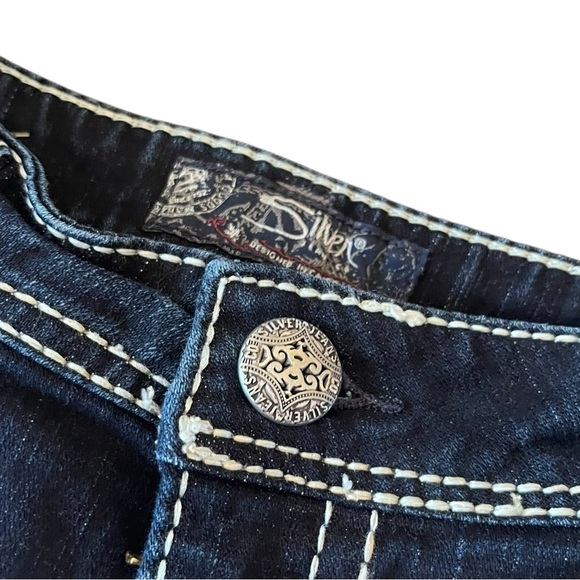 Silver Jeans Natsuki Flap Low Rise Bootcut Jeans 33 Dark Wash Contrast Stitch - Picture 14 of 16